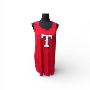 Texas Rangers MLB New Era Red Tank Top Womens 1X Baseball Fan Game Day Tee